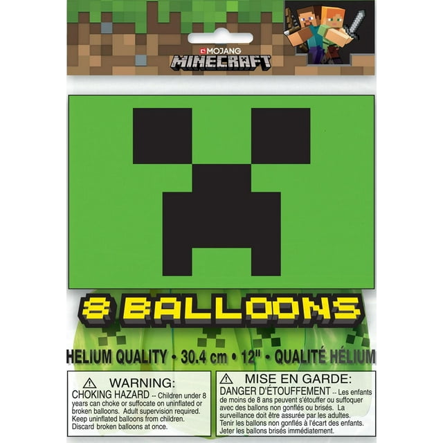 Minecraft 12" Latex Balloons, 8ct