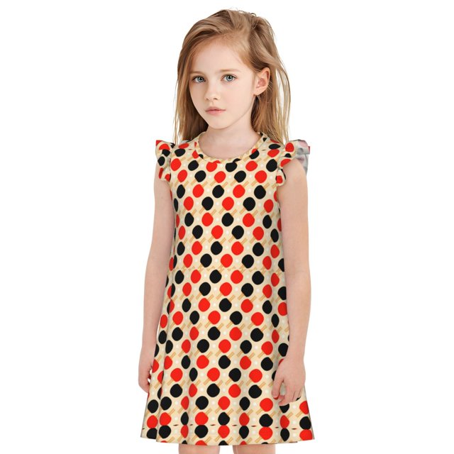 Balery Table Tennis Rackets Camisón de princesa para niñas, pijama de algodón con mangas abullonadas, suave y bonito.-Medium