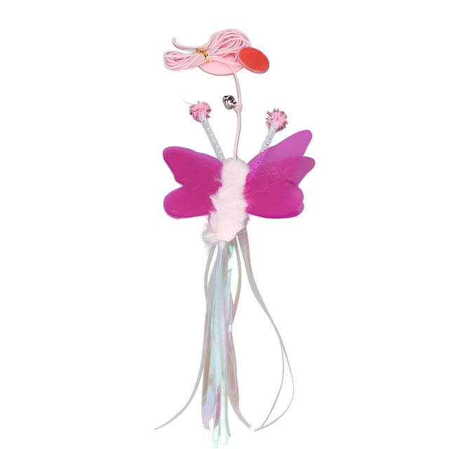 Juguetes interactivos para gatos, cuerda elástica retráctil y ajustable, juguete colgante para gatos con forma de mariposa.