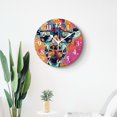 thumbnail image 4 of 14 Inch Wall Clock Battery Operated Silent Clock Decorative for Office, Kitchen, Outdoor, Living Room，Bright Watercolor Giraffe with Floral Flower Adorable, 4 of 4