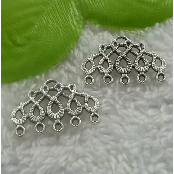K-KED 160 pcs tibet silver earring connectors 31x20mm B2087