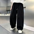 thumbnail image 2 of CONZONE Boys Baggy Sweatpants Casual Jogger Pants For Child Elastic Waist Solid Color Wide Leg Athletic Trousers With Pockets, 2 of 8