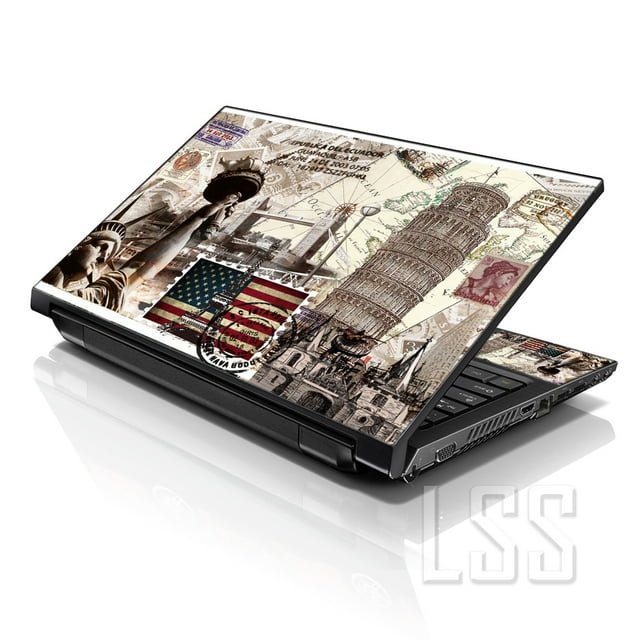 LSS Autocollant pour Ordinateur Portable, Housse de Protection, Convient de 17 Pouces à 19 Pouces World Landmarks