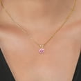 thumbnail image 3 of Gem Stone King 1.28 Ct Round Pink Zirconia 18K Yellow Gold Plated Silver Pendant with Chain, 3 of 3