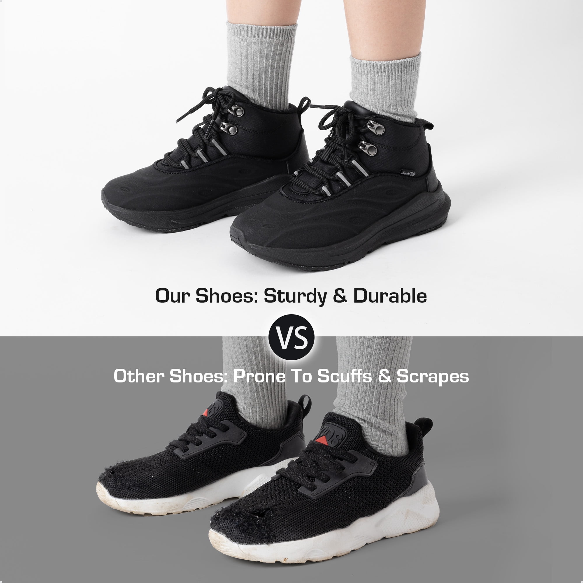 BURUDANI Boys Girls High-Top DuraPlay Hiking Boots-Sneakers – Outdoor Lace-Up Shoes for Little & Big Kids