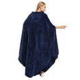 thumbnail image 4 of Catalonia Fleece Wearable Blanket Poncho for Adult Women Men, Wrap Blanket Cape with Pocket |Warm,Soft, Cozy,Snuggly, Comfort Gift, No Sleeves|All Season, Navy, 4 of 6