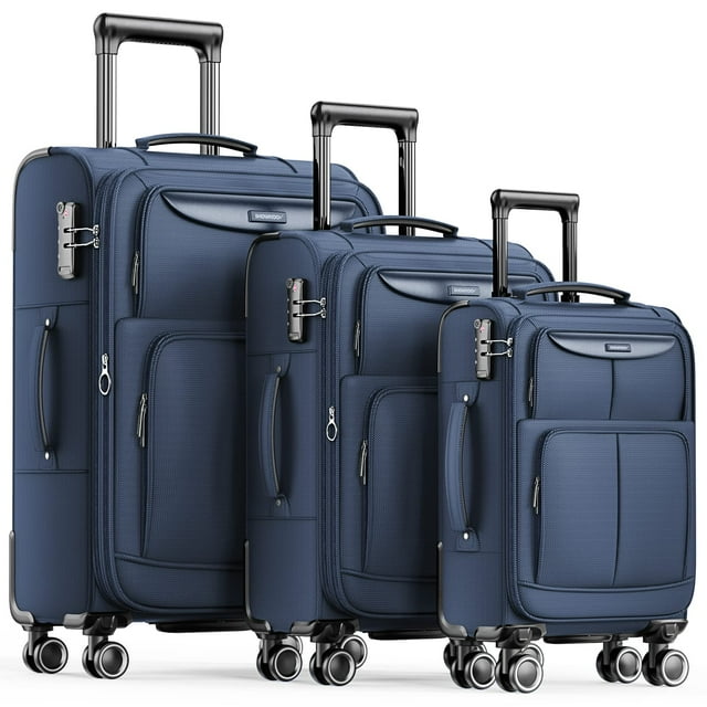 Set de equipaje SHOWKOO Softside, expandible y ligero, azul