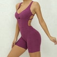 thumbnail image 7 of REALiKUN One-piece V Neck Workout Athletic Catsuit Jumpsuit for Women Backless Yoga Bodysuit Back Cross Fitness Sport Rompers, 7 of 7