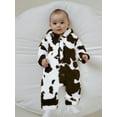 thumbnail image 4 of BemeyourBBs Baby Plush Jumpsuit Long Sleeve Animal/Heart Print Hooded Jumpsuit, 4 of 9