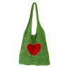 thumbnail image 2 of Bolsa Bolso de hombro de punto Bolso de mano tejido hueco de malla hecho a mano informal (Verde) JShteea Para Estrenar, 2 of 4