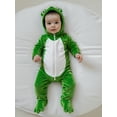 thumbnail image 3 of Qmyliery Baby Halloween Romper Casual Zipper Footed Hooded Long Sleeve Frog Jumpsuit for Girl Boy Cute Clothes, 3 of 9