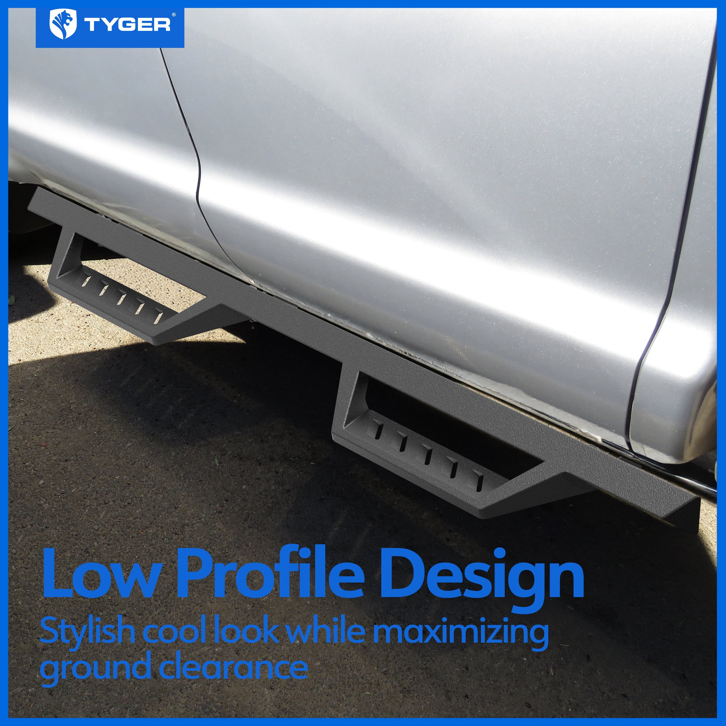 Tyger Auto LanderX Running Board Compatible with 2007-2021 Toyota Tundra | Double Cab | TG-LX3T84768 | Drop Step Side Step Rail Nerf Bars