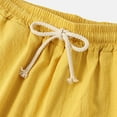 thumbnail image 7 of Men's Shorts Summer Fashion Casual Cotton Solid Tether Short Pants for Men Yellow, 7 of 7