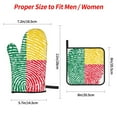 thumbnail image 4 of Benin Flag Oven Mitts And Pot Holders Sets Baking Sets For Kitchen Bbq Gloves Heat Resistant Cooking Fingerprint Country Pride Identity 4 Pcs, 4 of 8