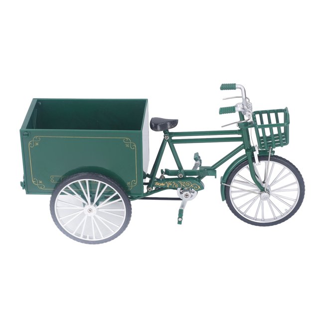 Modelo de Triciclo Vintage, 9,4 x 3,1 Pulgadas, Modelo de Coche Antiguo, Juguete, Escultura de Triciclo de Aleació de Plástico, Modelo de Bicticleta Triciclo, Adorno