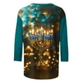 thumbnail image 4 of Cavosen Hanukkah Pullover Sweater Chanukah Jewish Candles UglySweatshirt Crew Neck 3/4 Length Sleeve Stretch Hebrew Gifts Humor Tee Tops, 4 of 5