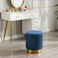thumbnail image 6 of Duhome Modern Round Ottoman Footstool Velvet Vanity Stool Furry Stool Seat for Bedroom Living Room Furniture Entryway Bench Small, Blue, 6 of 9