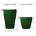 thumbnail image 2 of Lsque Green Sparkling Pattern Telescopic Pencil Bag Pen Holder Stationery Case, Stand-up Retractable Transformer Bag Organizer, 2 of 6