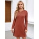 thumbnail image 4 of Vestidos Casuales de Larga para Mujer, Estilo Camiseta , Conjuntos de Otoño Rojo Ladrillo M, 4 of 8