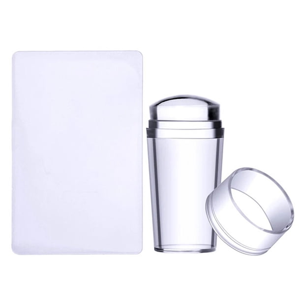 Juego De Sellos Para Decoración De Uñas De Silicona Transparente Con Tapa Y Rascador Para Decoración De Uñas Y Herramienta Para Manicura Cateissary CE008551-01