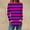 Hot Pink, variant on CLOISE Blouses for Women Fall Trendy Striped Tops Round Neck Long Sleeve Shirts Loose Side Split Colorblock Blouses Y2k Outfits Hot Pink XL