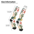thumbnail image 2 of Naloa Summer Cactus With Blooming Thigh High Socks Extra Long Stretchy Sock Women Over Knee High Opaque Stocking Daily Wear, 2 of 6