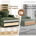 thumbnail image 4 of CAPCAEK Chaise Lounge Chair Indoor, Chenille Comfy Reading Chair with Ottoman, Storage and USB, for Living Room, Green, 4 of 7