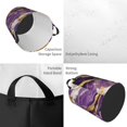 thumbnail image 2 of Balery Purple Gold Marble Swirls Cesta de ropa redonda con asas, impermeable, independiente, para ropa, juguetes, dormitorio y familia-Medium, 2 of 6