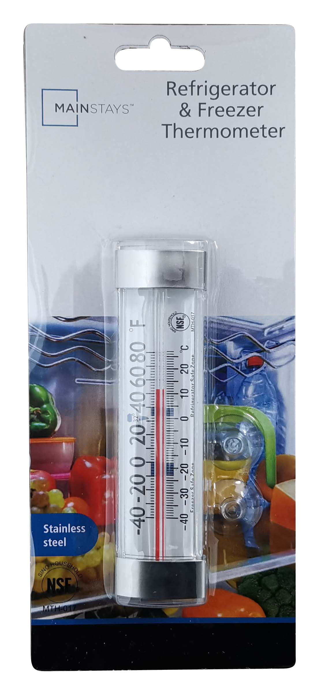 Mainstays Refrigerator & Freezer Thermometer 