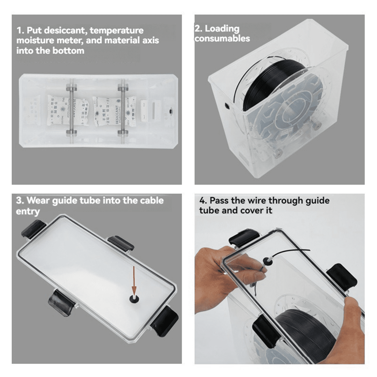 3D Printer Filament Dry Box Storage Hot-Air Heating Printing Material Holder Moisture- for All FDM