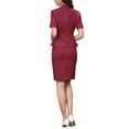 thumbnail image 3 of INSPIRE CHIC 2 Piece Suit Skirt Sets for Women Business Short Sleeve Blazer and Pencil Skirts Formal Office Casual Outfits XL Dark Red, 3 of 6