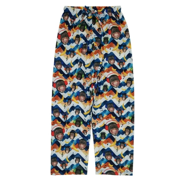 Mens Chimpanzee Monkey Headphones Lounge Pants Sleep Pants Pajama Bottoms S