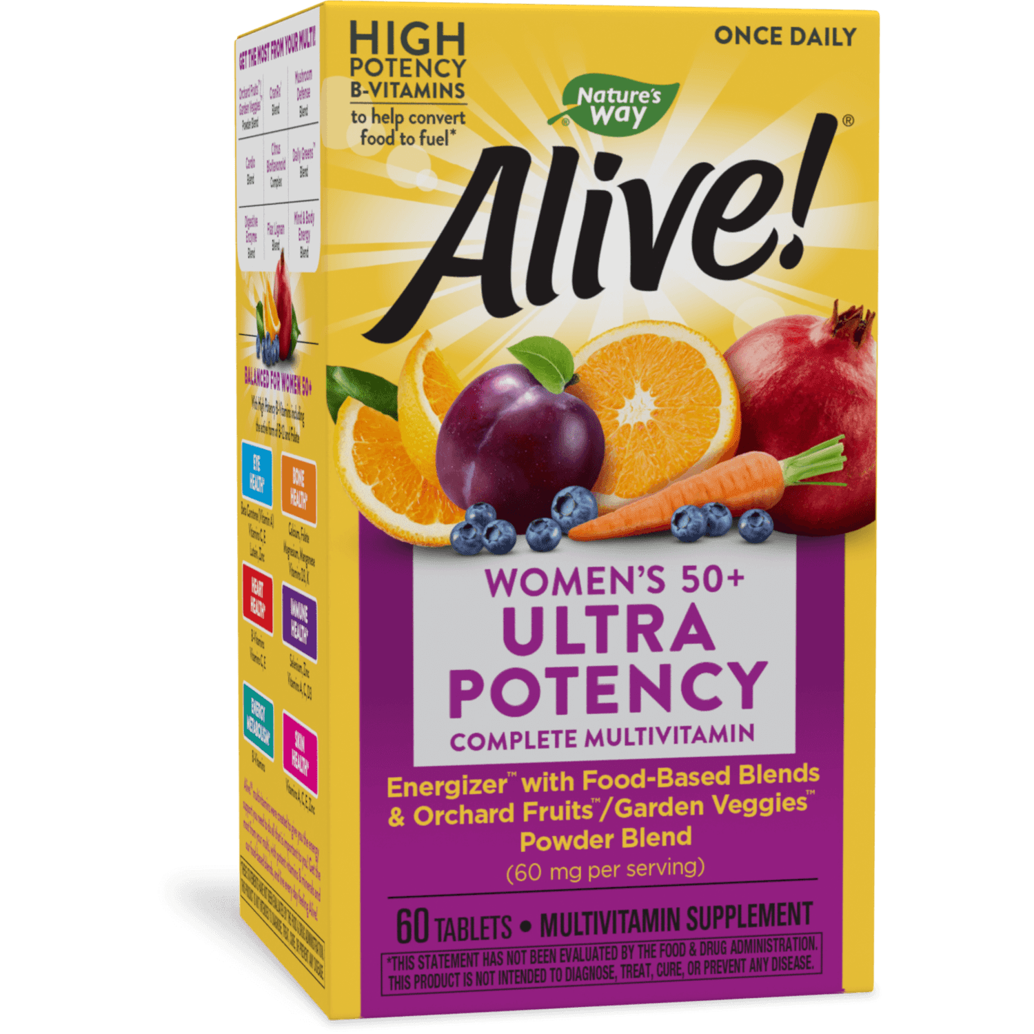 Nature’s Way Alive! Women’s 50+ Ultra Potency Complete Multivitamin, High Potency Formula, Supports Whole Body Wellness & Healthy Aging*, 60 Tablets