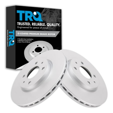 TRQ Front Brake Rotors Set Vented Premium G-Coated Fits Select 2012-2017 Fiat 500