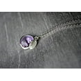 thumbnail image 3 of Lilac Stone Necklace, February Birthstone Necklace, Aquarius Necklace, Bridesmaid Necklace, Birthstone Necklace, Custom Initial Necklace - 16" Silver Plated, 3 of 5
