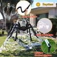 thumbnail image 3 of Decoraciones de Halloween al aire libre, 200 luces LED de tela de araña gigantes de Halloween, tela de araña iluminada de 16.4 pies para decoración de casa encantada en el patio, 3 of 5