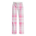 thumbnail image 7 of Hvogkswy Women Plaid Pajama Pants Loose Straight Wide Leg Lounge Pants Drawstring Elastic Waist Home Pajama Bottoms with Pockets, 7 of 7
