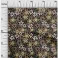 thumbnail image 2 of oneOone Cotton Jersey Brown Fabric Floral Retro Sewing Material Print Fabric By The Yard 58 Inch Wide, 2 of 5