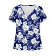 thumbnail image 6 of Cloaraye Short Sleeve Shirts for Women Summer V Neck T Shirts Casual Loose Floral Print Boho Basic Tees Trendy Fashion, 6 of 6