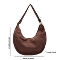 thumbnail image 4 of Bolso Hombro Mano Gamuza Vintage Bandolera Gran Capacidad para Mujer (Caqui), 4 of 6