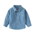 thumbnail image 2 of EnJoCho Toddler Baby Denim Shirt Little Kids Boys Girls Long Sleeve Button Down Pocket Cotton Jean Top Classic Spring Fall Outfit, 2 of 9