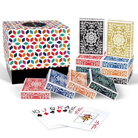 Juego de cartas Metsyth, 12 unidades, tamaño Jumbo, letra grande, para adultos