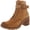 Latte Suede Leather, variant on Womens Gemma Suede Booties Combat & Lace-up Boots