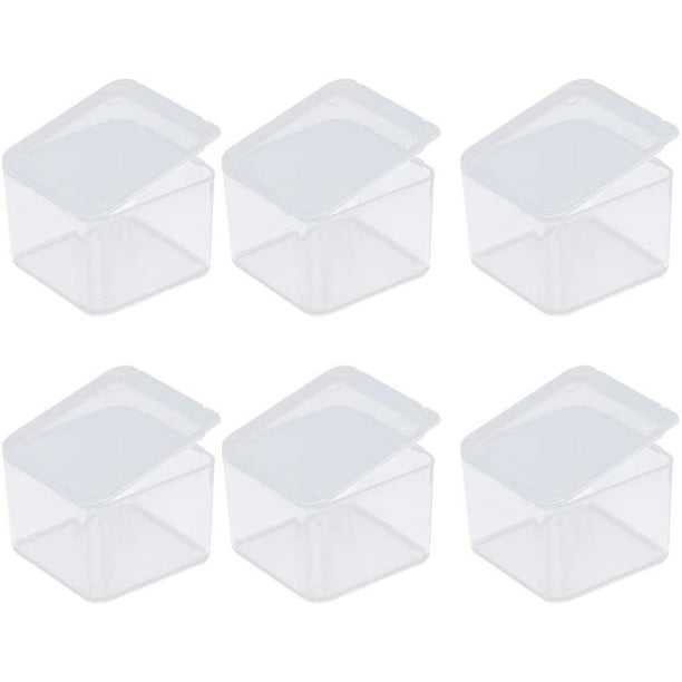 50Pcs Clear Plastic Containers Component Storage Box Small Rectangle Mini  Boxes