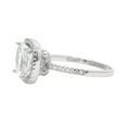 thumbnail image 2 of Halo Set Clear Cubic Zirconia Cushion Cut Simple Ring Sterling Silver Size 9, 2 of 4