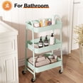 thumbnail image 5 of Metal Rolling Storage Cart - 4-Tier Mobile Kitchen Island & Serving Trolley - Green, 5 of 6