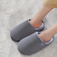 thumbnail image 4 of Laonim Men's Warm Closed Toe Home Plush Cotton Slippers, 4 of 7