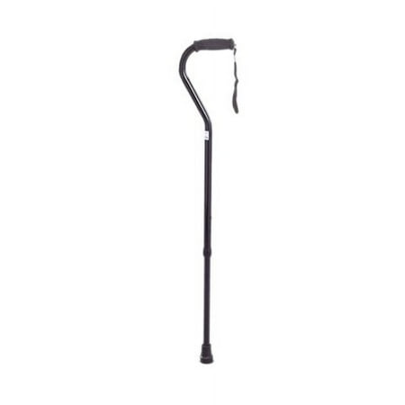 Offset Handle Adjustable Aluminum Cane, Black, 1 ea
