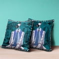 thumbnail image 4 of Three Women Indoor/Outdoor Pillow in Green Blue Purple 28x28, 4 of 5