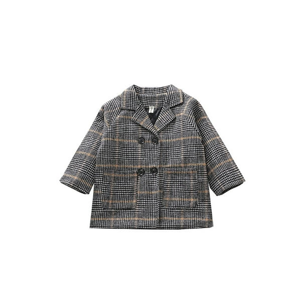 Toddler Baby Boys Girls Wool Coat Winter Warm Double Breasted